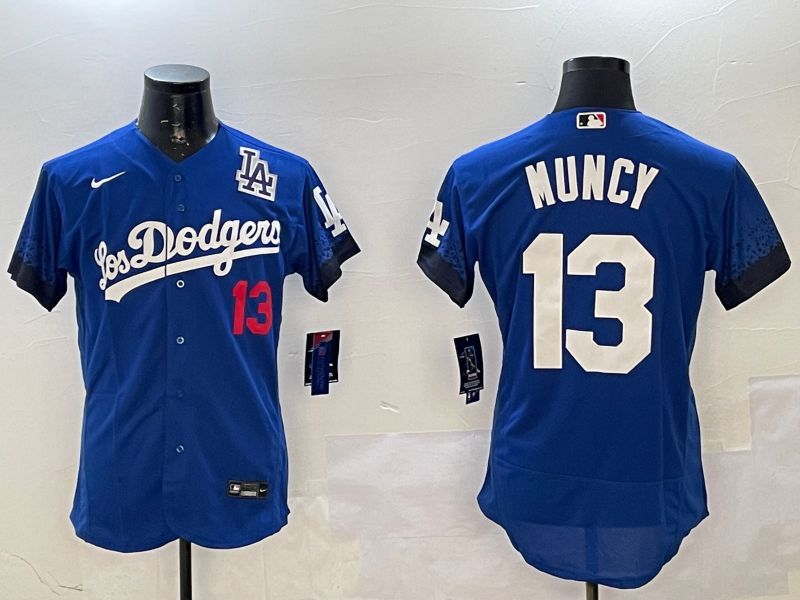 Men Los Angeles Dodgers 13 Muncy Blue City Edition Elite Nike 2025 MLB Jersey style 5